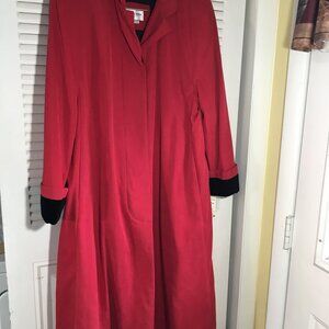 sz 10 petite Preston & York red trench coat  chest 40'' removeable lining nwt